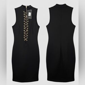 Fashion Nova Black Mini Dress with Gold Accents